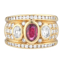 21250480 - 18ct Yellow Gold Ruby 
Diamond Ring