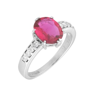 Pre-Owned and Vintage Jewellery 900 Platinum Ruby & Diamond Ring