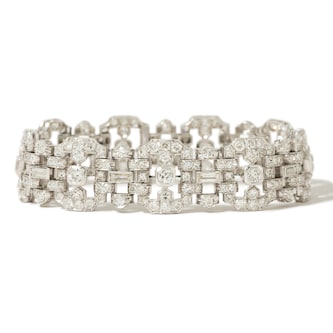 Vintage And Estate Jewelry Art Deco Platinum 13.12cttw Diamond Bracelet - Size 7