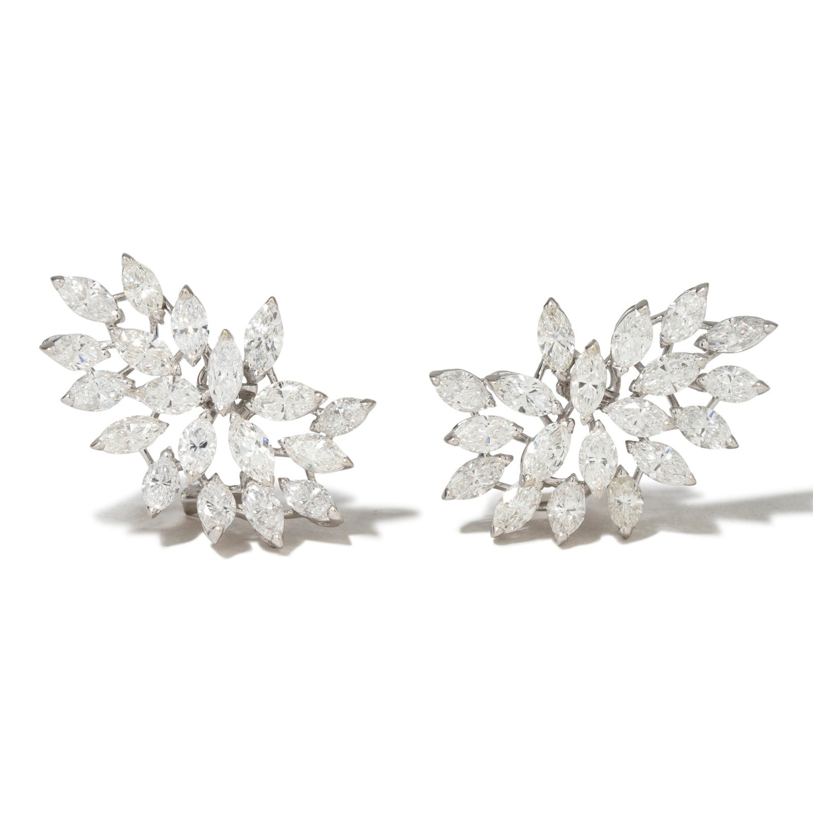 Vintage And Estate Jewelry Vintage 18K White Gold 7.00cttw Diamond Stud Earrings