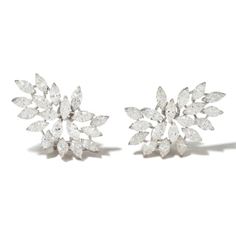 Vintage And Estate Jewelry Vintage 18K White Gold 7.00cttw Diamond Stud Earrings