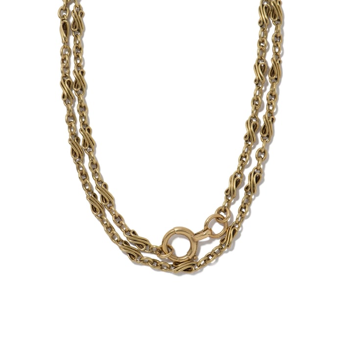 Vintage And Estate Jewelry Antique 18K Yellow Gold French Necklace