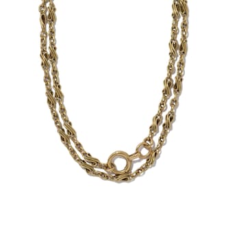 Vintage And Estate Jewelry Antique 18K Yellow Gold French Necklace