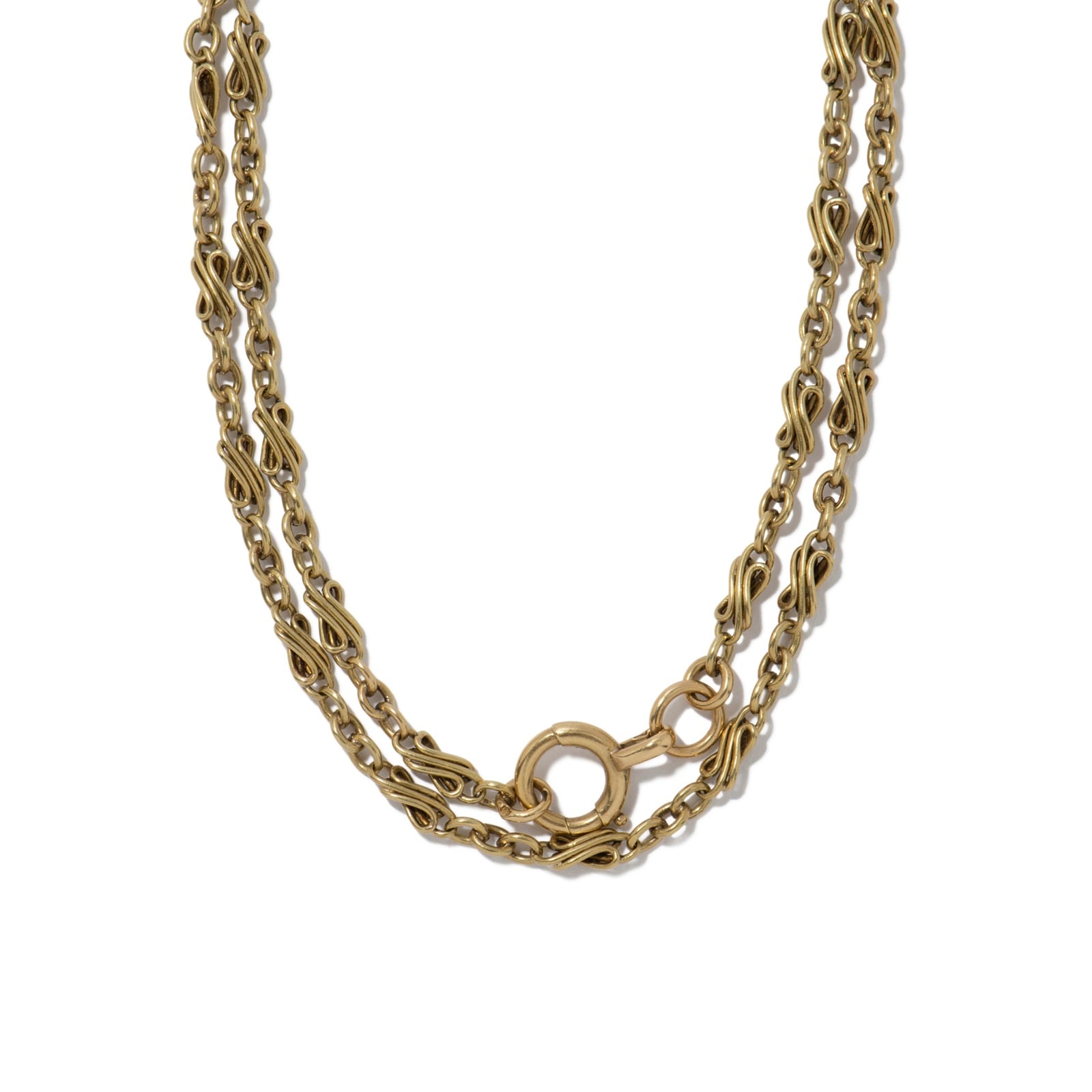 Vintage And Estate Jewelry Antique 18K Yellow Gold French Necklace