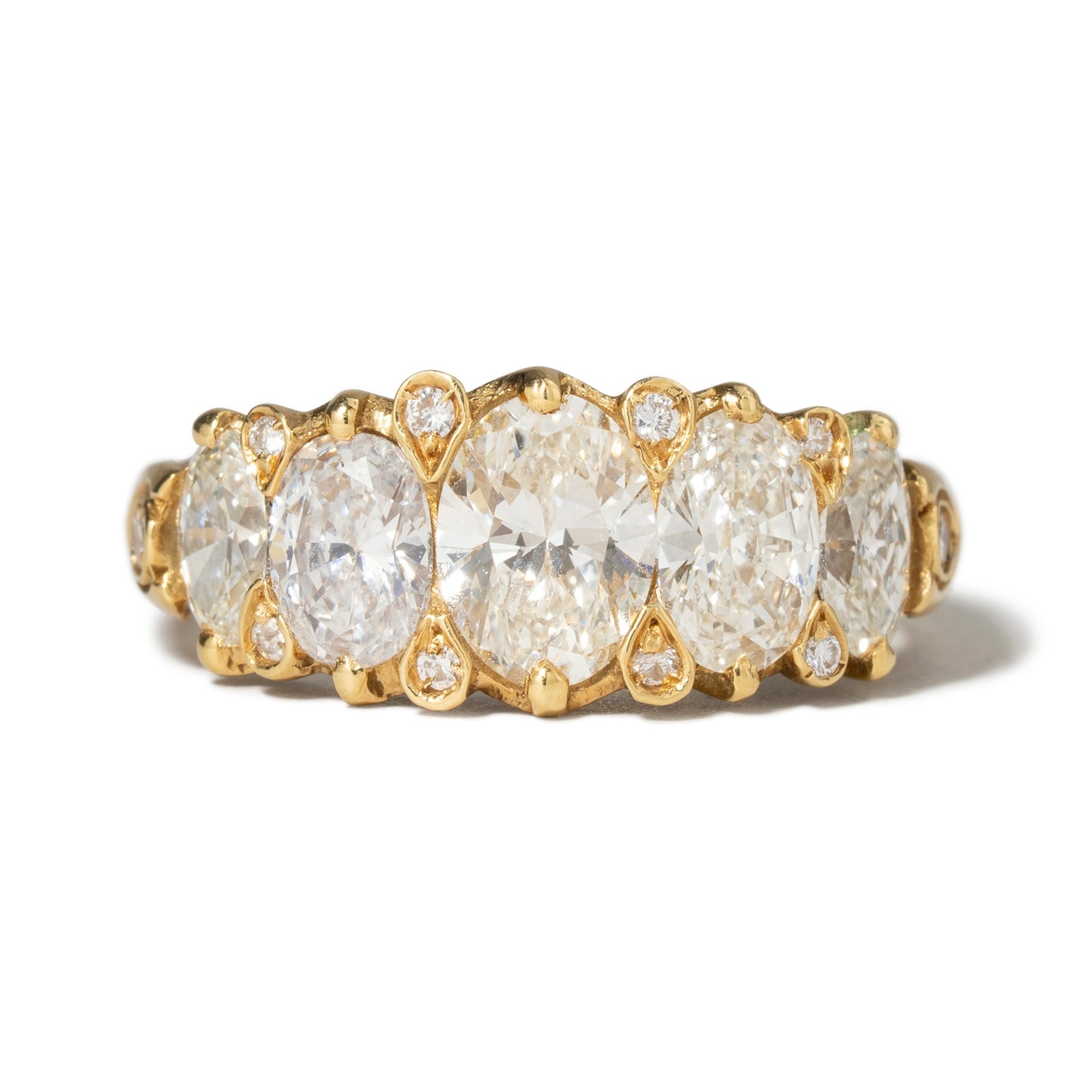 Vintage And Estate Jewelry Contemporary 18K Yellow Gold 2.47cttw Diamond Ring - Ring Size 5.25