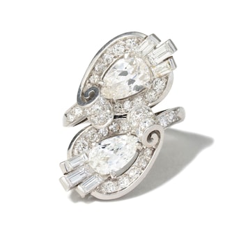 Vintage And Estate Jewelry Art Deco Platinum 3.85cttw Diamond Ring - Ring Size 5