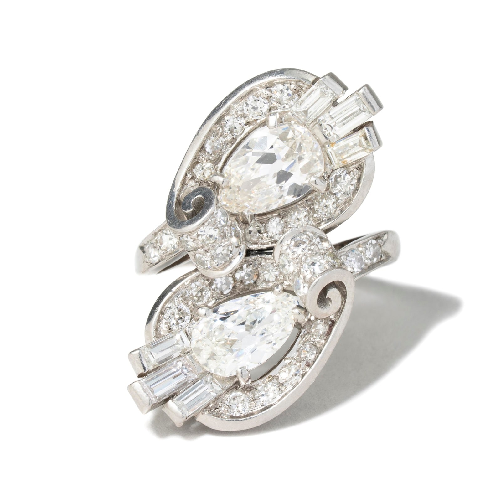 Vintage And Estate Jewelry Art Deco Platinum 3.85cttw Diamond Ring - Ring Size 5