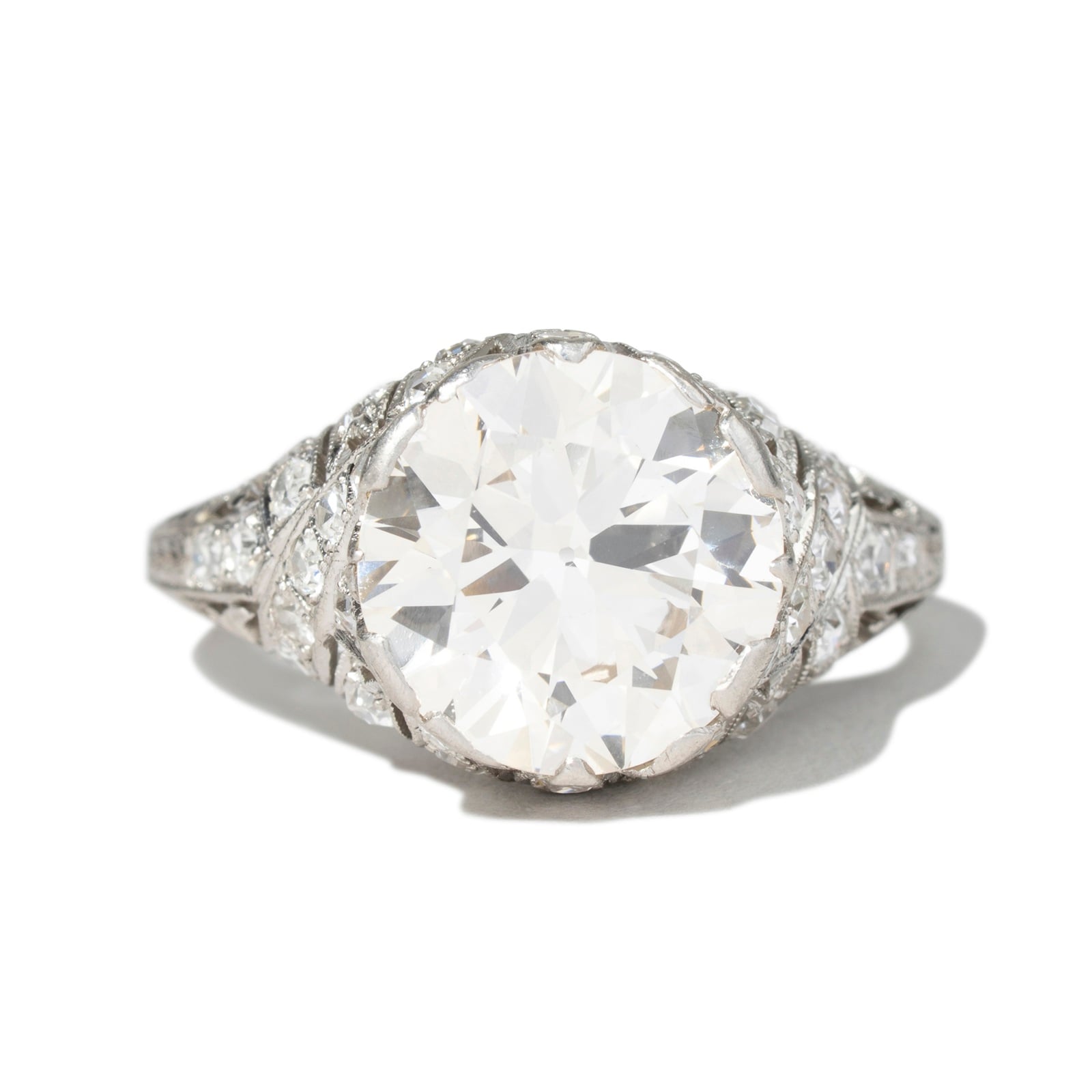 Vintage And Estate Jewelry Art Deco Platinum 4.54cttw Diamond Ring - Ring Size 5