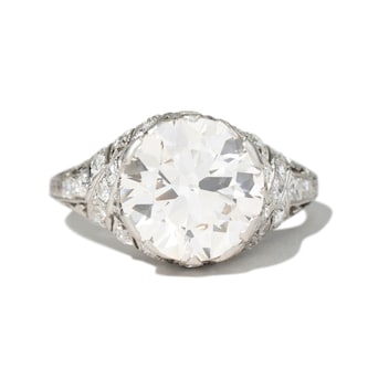 Vintage And Estate Jewelry Art Deco Platinum 4.54cttw Diamond Ring - Ring Size 5