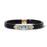 Vintage And Estate Jewelry Vintage 18K Yellow Gold Marina B Diamond & Multi-Color Stone Bracelet