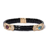 Vintage And Estate Jewelry Vintage 18K Yellow Gold Marina B Diamond & Multi-Color Stone Bracelet