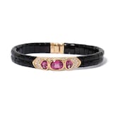 Vintage And Estate Jewelry Vintage 18K Yellow Gold Marina B Diamond & Multi-Color Stone Bracelet