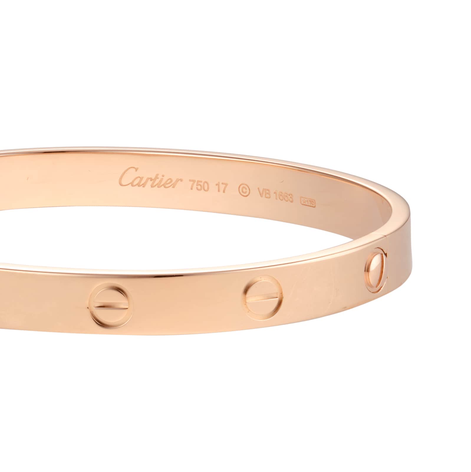 Pre-Owned Cartier Love Bracelet B6035617 - Size 17 Pre-Owned Cartier Love Bracelet B6035617 - Size 17