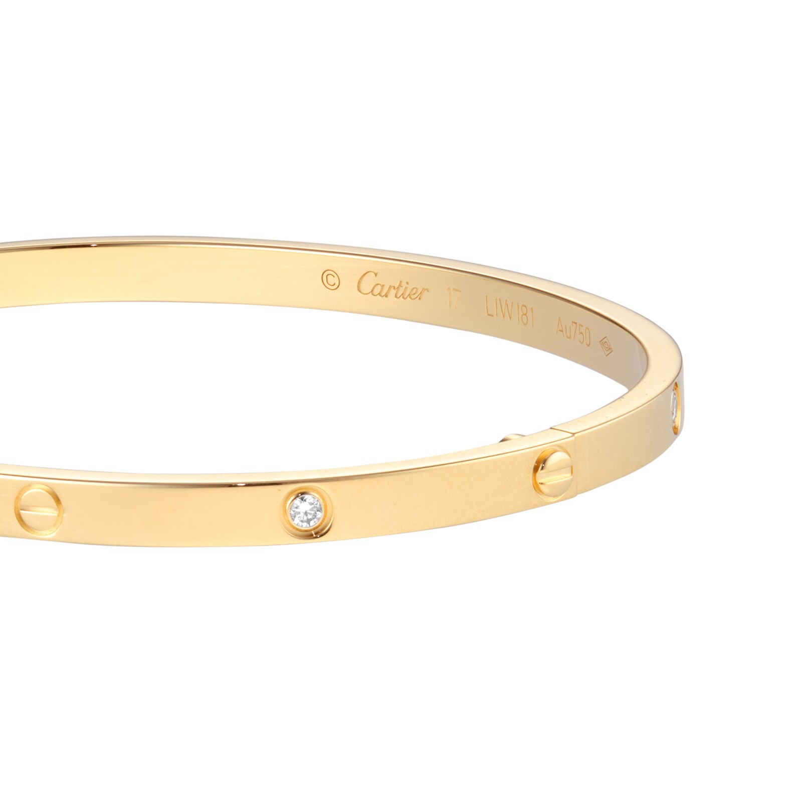 Pre-Owned Cartier Love Bracelet B6047217 - Size 17 Pre-Owned Cartier Love Bracelet B6047217 - Size 17