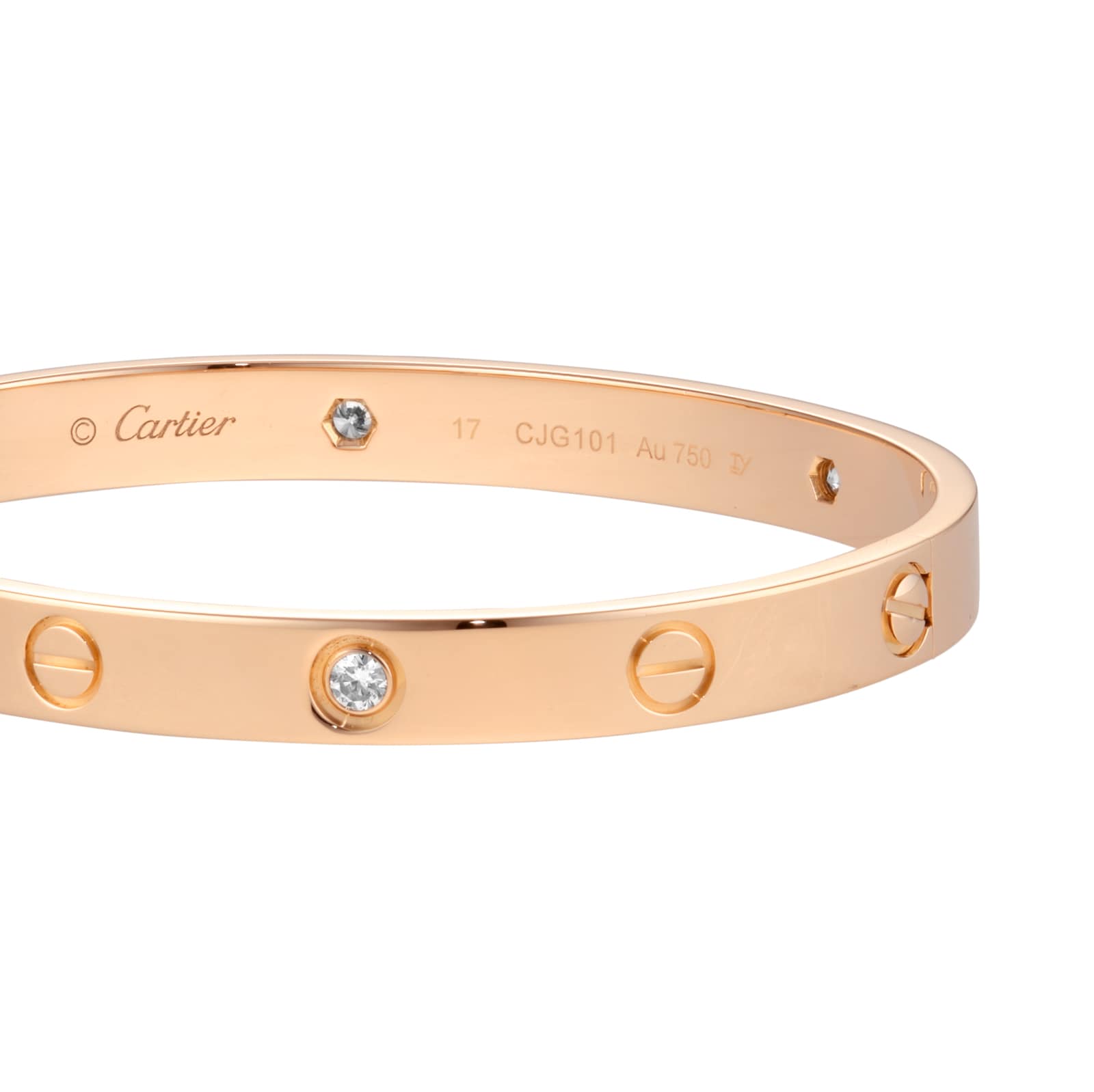 Pre-Owned Cartier Love Bracelet B6036017 - Size 17 Pre-Owned Cartier Love Bracelet B6036017 - Size 17