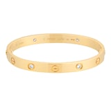 Pre-Owned Cartier Love 4 Diamond Bracelet Classic Model B6035917 - Size 17