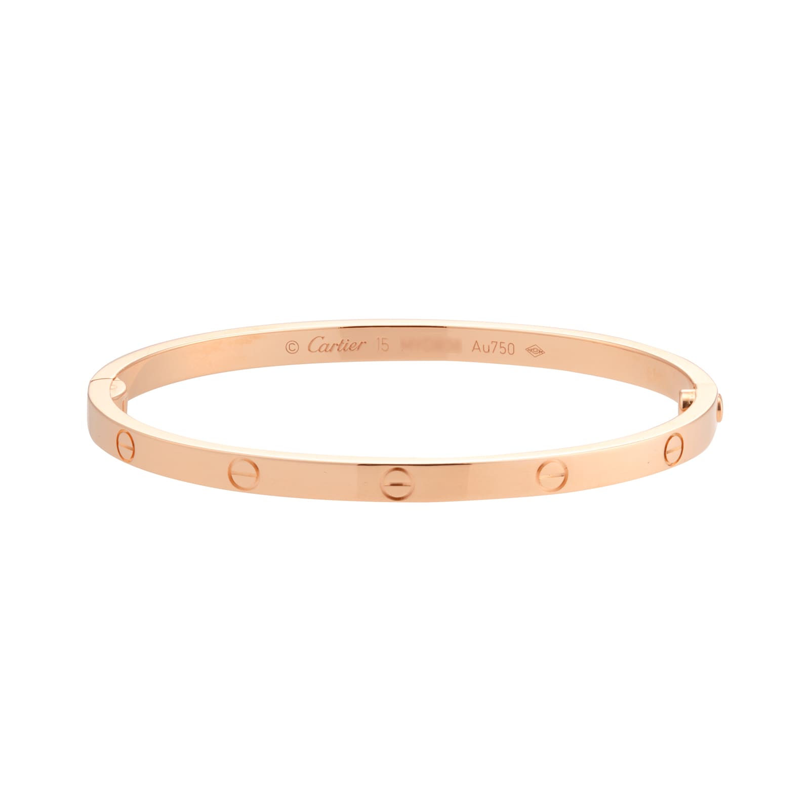 Pre-Owned Cartier Love Bracelet Small Model B6047315 - Size 15 Pre-Owned Cartier Love Bracelet Small Model B6047315 - Size 15