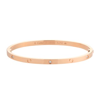 Pre-Owned Cartier Love 6 Diamond Bracelet Small Model B6047617 - Size 17