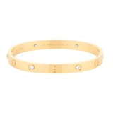 Pre-Owned Cartier Love 4 Diamond Bracelet Classic Model B6035917 - Size 17