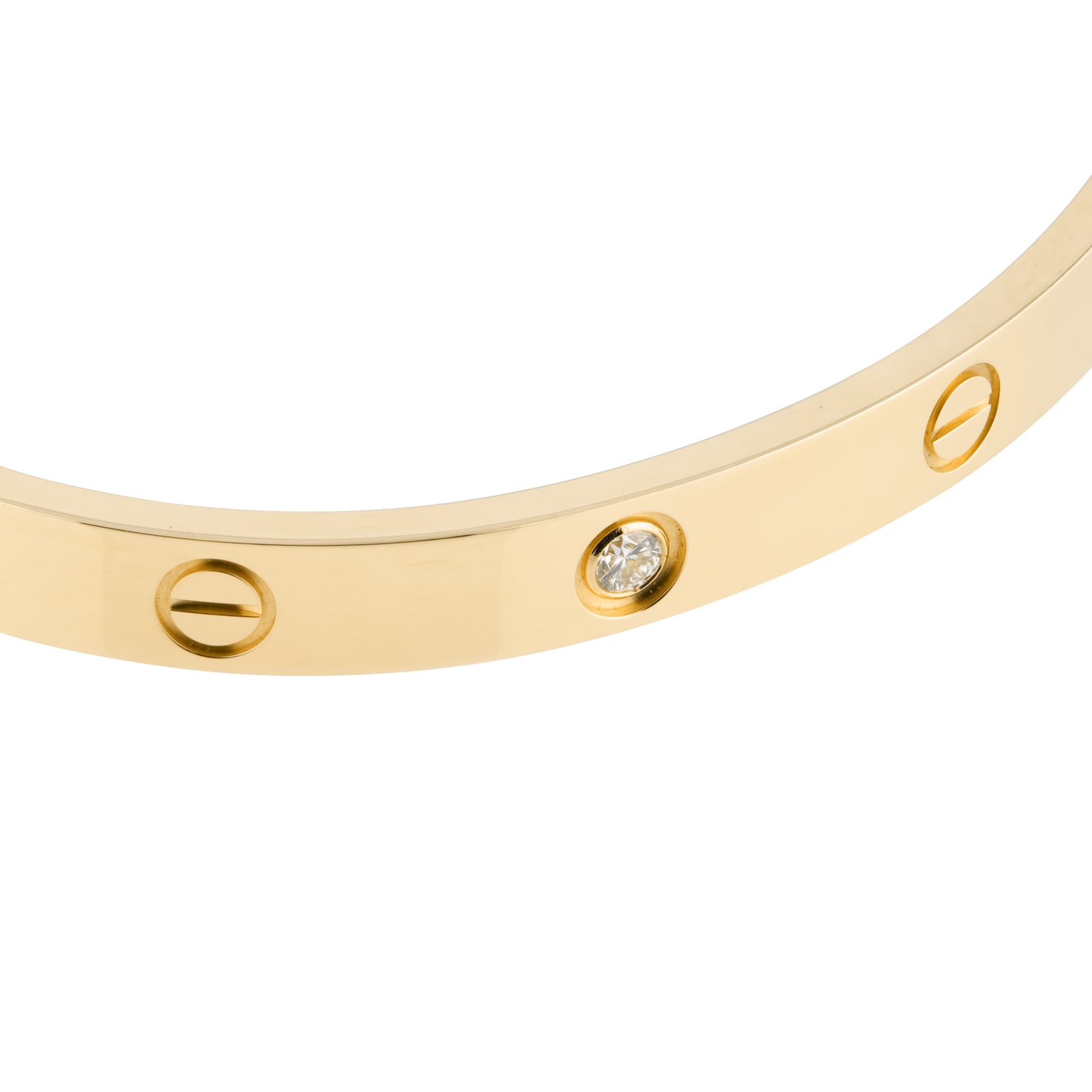 Pre-Owned Cartier Love Bracelet Classic Model 4 Diamonds B6070018 - Size 18