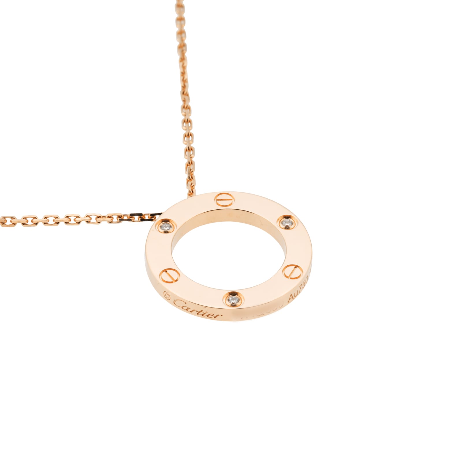 Pre-Owned Cartier Love Pendant Necklace 3 Diamonds B7014700