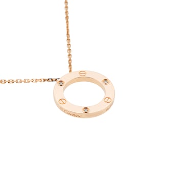 Pre-Owned Cartier Love Pendant Necklace 3 Diamonds B7014700