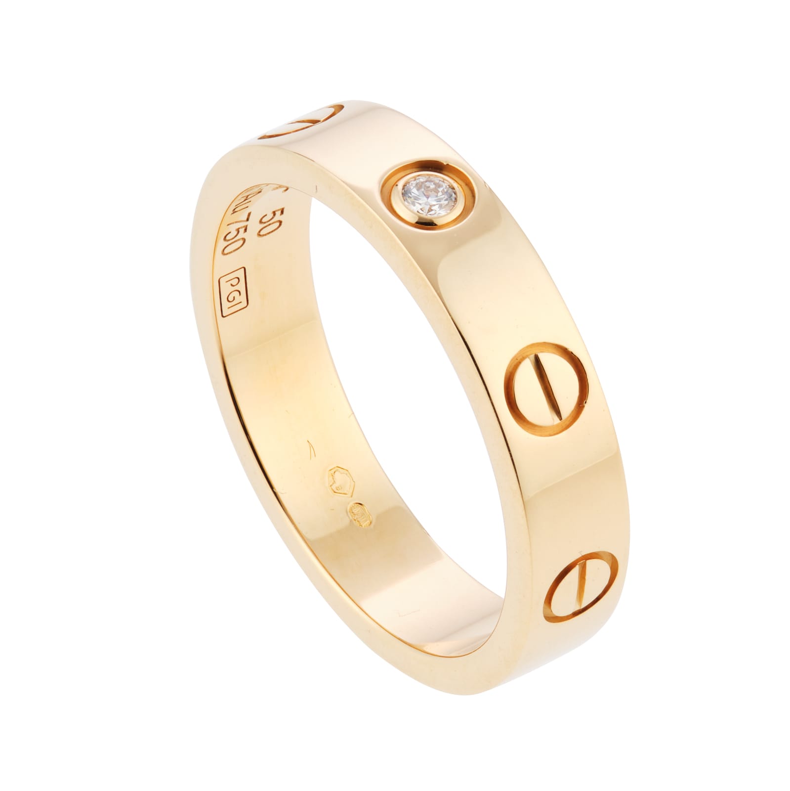 Pre-Owned Cartier Love Ring Small Model 1 Diamond B4056150 - Size 50
