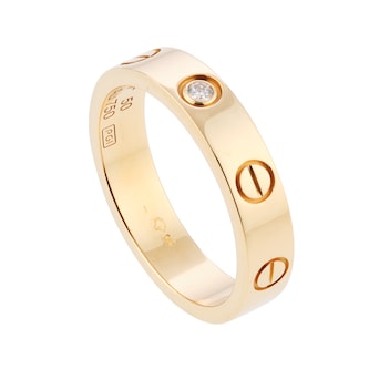 Pre-Owned Cartier Love Ring Small Model 1 Diamond B4056150 - Size 50