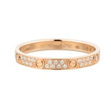 Pre-Owned Cartier Love Ring Small Model Paved Diamonds B4218151 - Ring Size 51