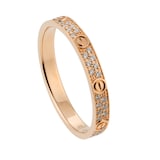 Pre-Owned Cartier Love Ring Small Model Paved Diamonds B4218151 - Ring Size 51