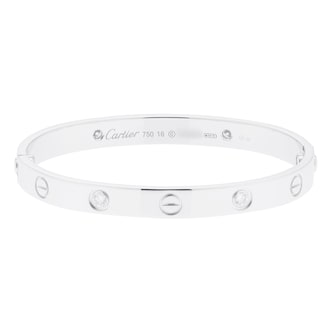 Pre-Owned Cartier Love Bracelet Classic Model 4 Diamonds B6035816 - Size 16