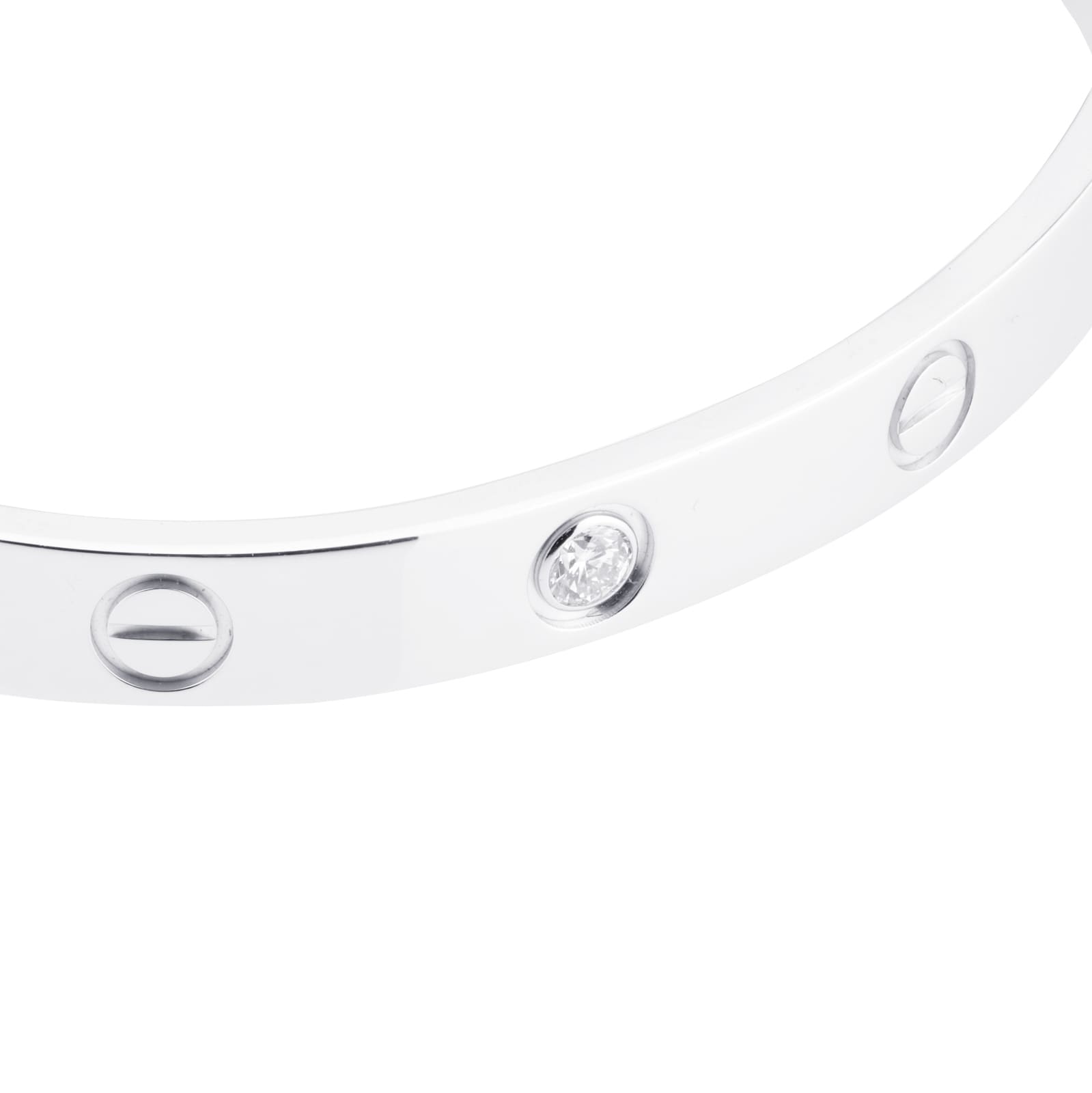 Pre-Owned Cartier Love Bracelet Classic Model 4 Diamonds B6035816 - Size 16