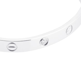 Pre-Owned Cartier Love Bracelet Classic Model 4 Diamonds B6035816 - Size 16