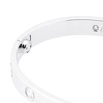 Pre-Owned Cartier Love Bracelet Classic Model 4 Diamonds B6035816 - Size 16