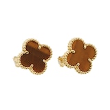 Pre-Owned Van Cleef & Arpels Vintage Alhambra Earrings Tiger'S Eye VCARD40500