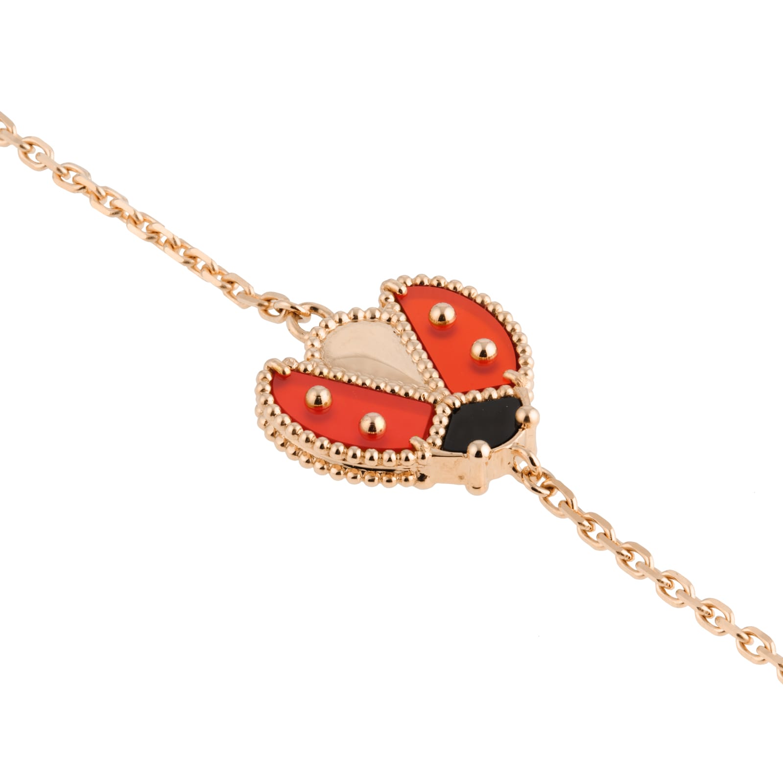 Pre-Owned Van Cleef & Arpels Lucky Spring Bracelet Open Wings Ladybug VCARP7R100