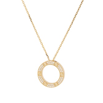 Pre-Owned Cartier Love Pendant Necklace Paved Diamonds B7058400