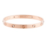 Pre-Owned Cartier Love Bracelet Medium Model 4 Diamonds B6036018 - Size 18