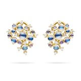 Paul Morelli 18k Yellow Gold 0.25cttw Diamond and Moonstone Small Bubble Earrings