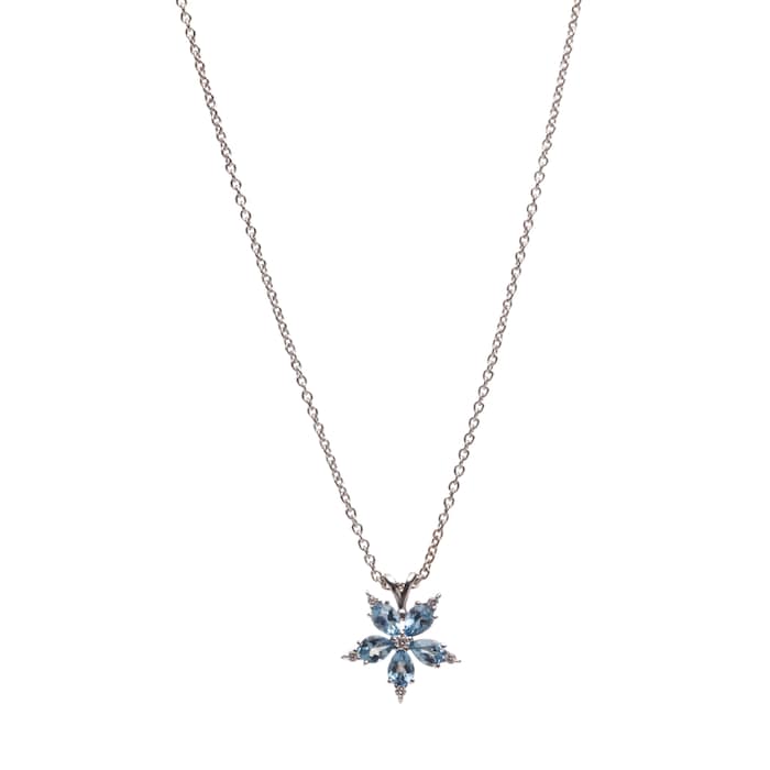 Paul Morelli 18k White Gold Diamond And 0.60cttw Aquamarine Stellanise Pendant