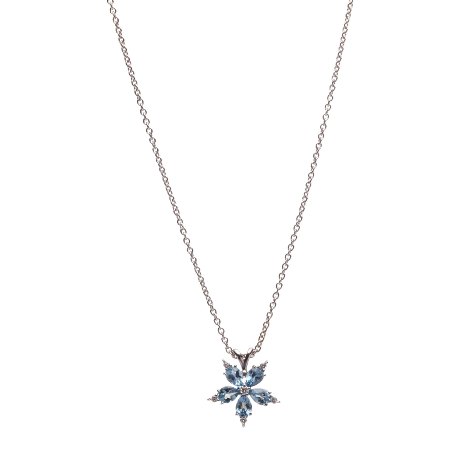 Paul Morelli 18k White Gold Diamond And 0.60cttw Aquamarine Stellanise Pendant Paul Morelli 18k White Gold Diamond And 0.60cttw Aquamarine Stellanise Pendant