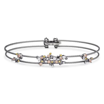 Paul Morelli 18k Black Gold 0.96cttw Mixed Colour Diamond Double Wire Bracelet Paul Morelli 18k Black Gold 0.96cttw Mixed Colour Diamond Double Wire Bracelet