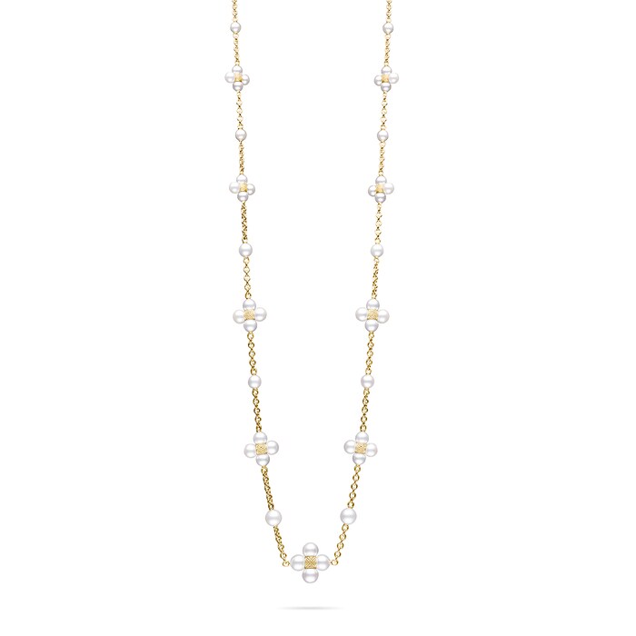 Paul Morelli 18k Yellow Gold Akoya Pearl Sequence Necklace 24"