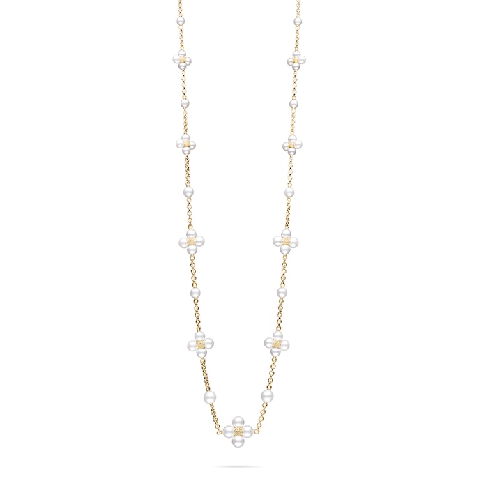 Paul Morelli 18k Yellow Gold Akoya Pearl Sequence Necklace 24"