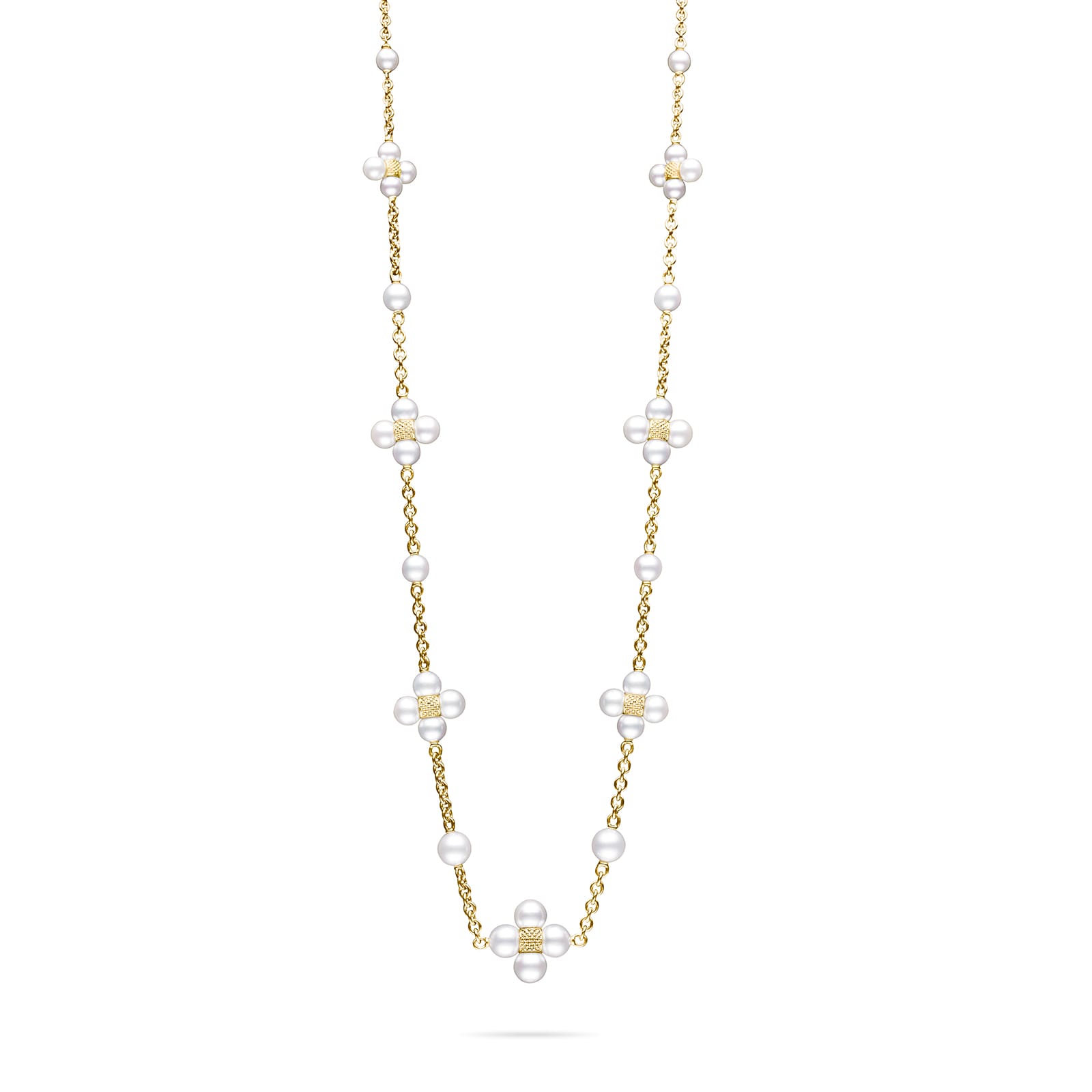 Paul Morelli 18k Yellow Gold Akoya Pearl Sequence Necklace 18" Paul Morelli 18k Yellow Gold Akoya Pearl Sequence Necklace 18"