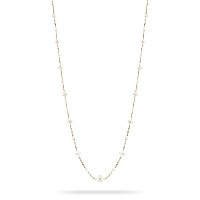 Paul Morelli 18k Yellow Gold Akoya Pearl Sequence Necklace 36"