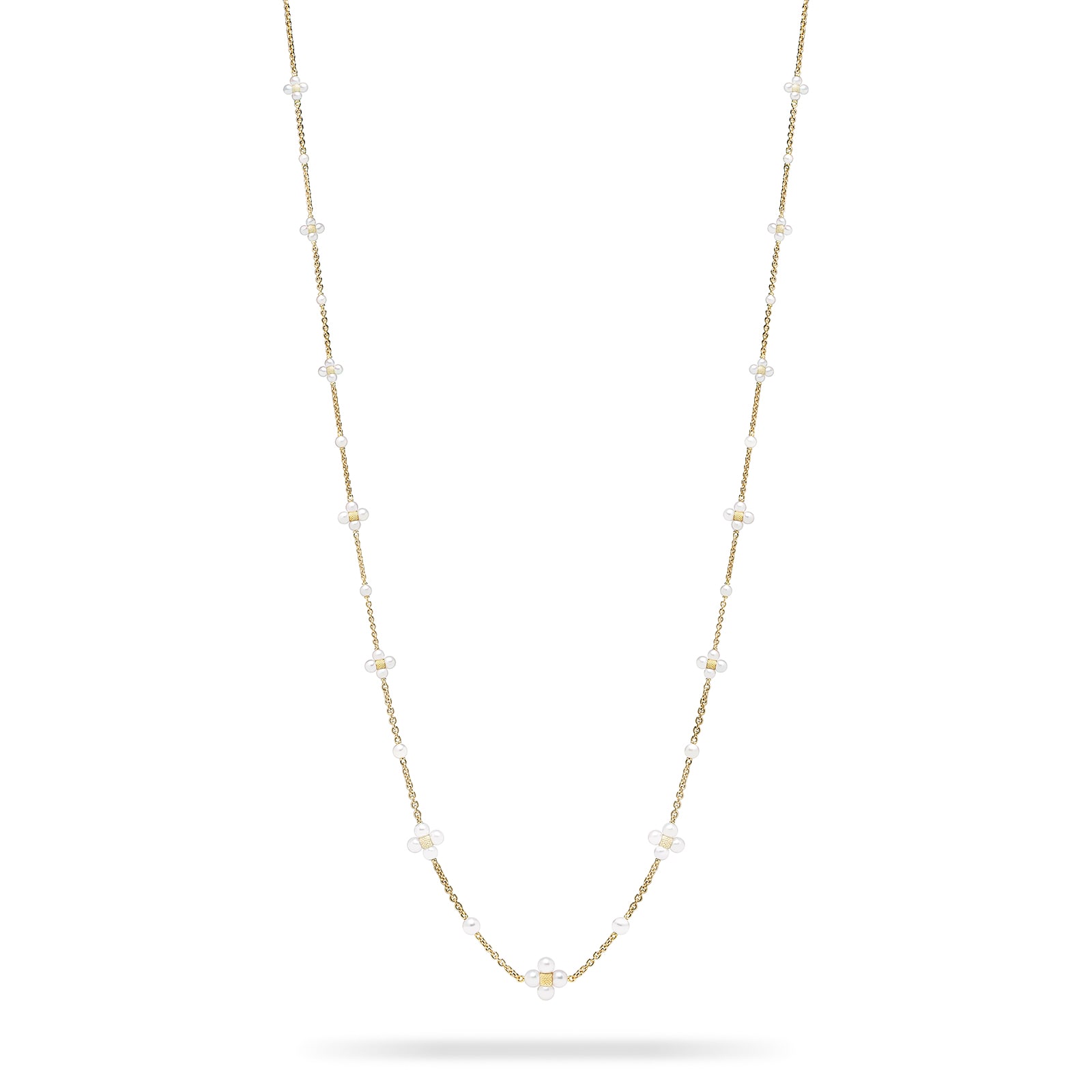 Paul Morelli 18k Yellow Gold Akoya Pearl Sequence Necklace 36"
