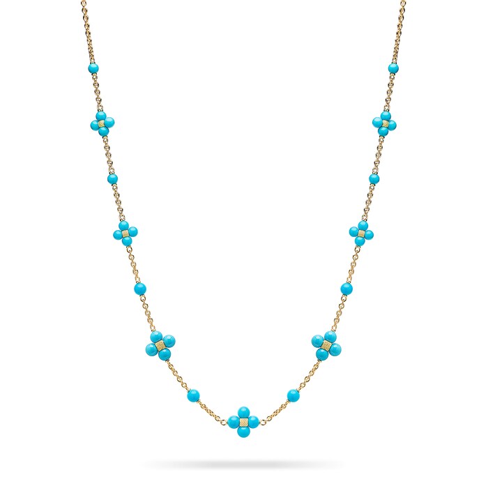 Paul Morelli 18k Yellow Gold Turquoise Sequence Necklace