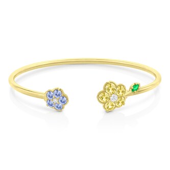 Paul Morelli 18k Yellow Gold 0.14cttw Diamond and 2.07cttw Sapphire Wild Child Bangle Paul Morelli 18k Yellow Gold 0.14cttw Diamond and 2.07cttw Sapphire Wild Child Bangle