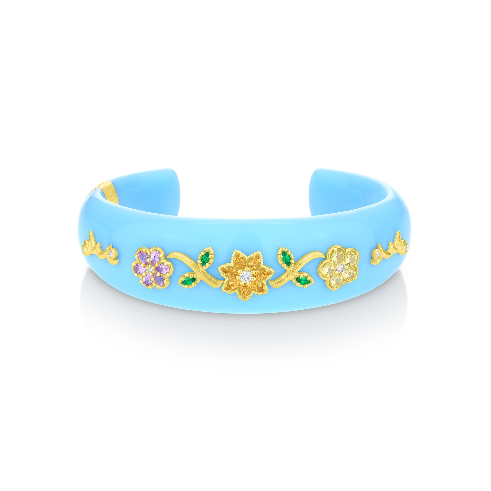 Paul Morelli 18k Yellow Gold 0.12cttw Diamond and Gemstone Wild Child Flower Midi Cuff Paul Morelli 18k Yellow Gold 0.12cttw Diamond and Gemstone Wild Child Flower Midi Cuff